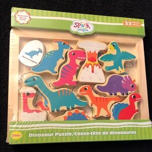 Spark Create Imagine Kids Wooden Dinosaur Puzzle - Multicolor
